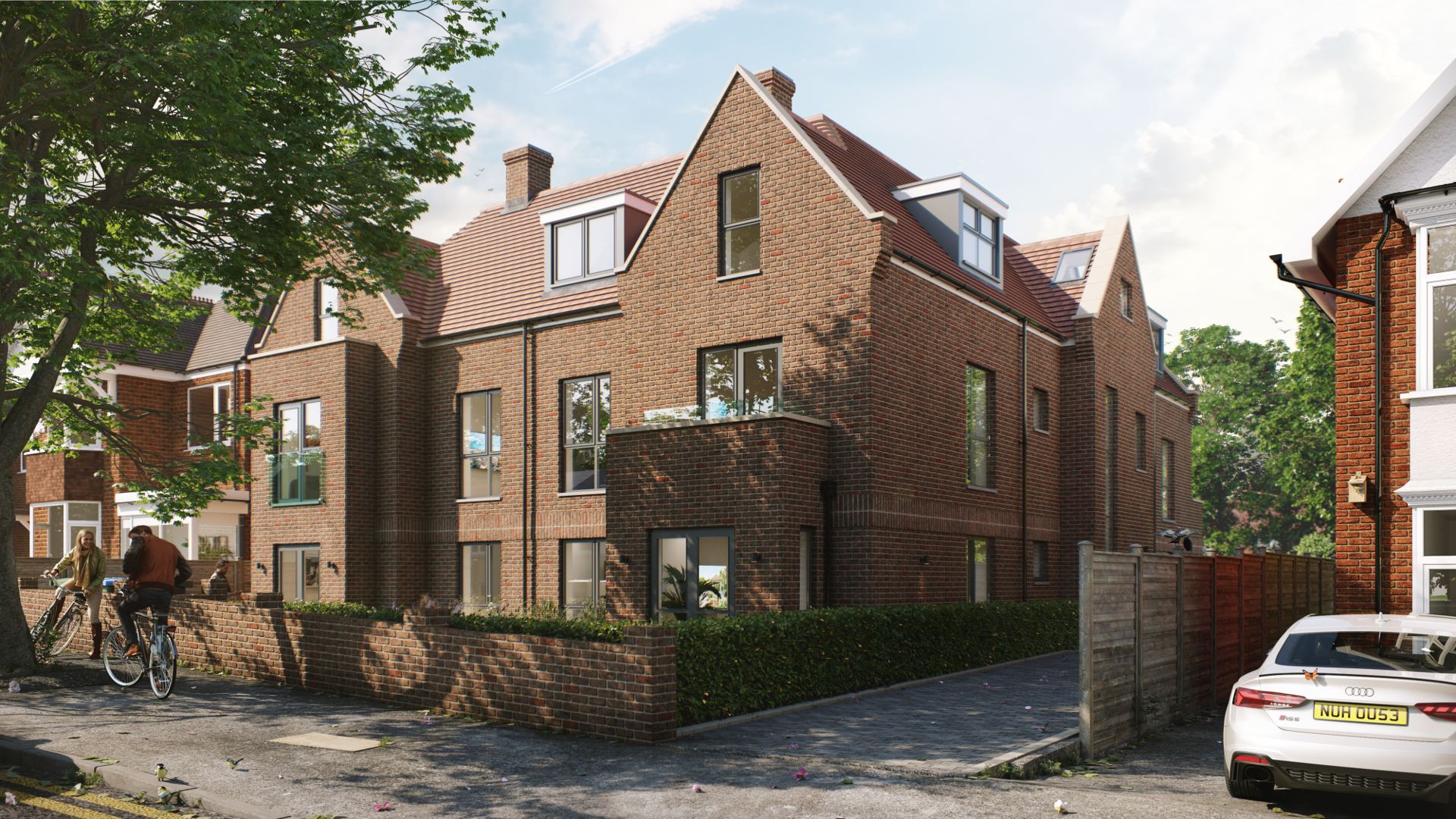 Architectural visualisation of the front elevation at 30 The Avenue